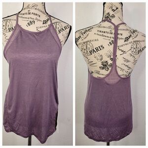 Lululemon Sz 2 Tank Top Through The Movement Thing Racerback Purple Relaxed NEW